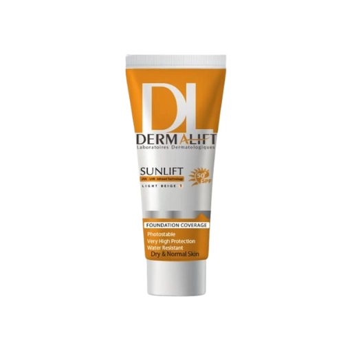کرم ضد آفتاب SPF50 درمالیفت مناسب پوست خشک و معمولی شماره 1 (بژ روشن) – 40 میلی‌لیتر