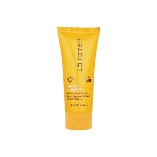 کرم ضد آفتاب و ضد لک SPF30 لافارر مناسب پوست خشک و معمولی – بی‌رنگ، حجم 40 میلی‌لیتر