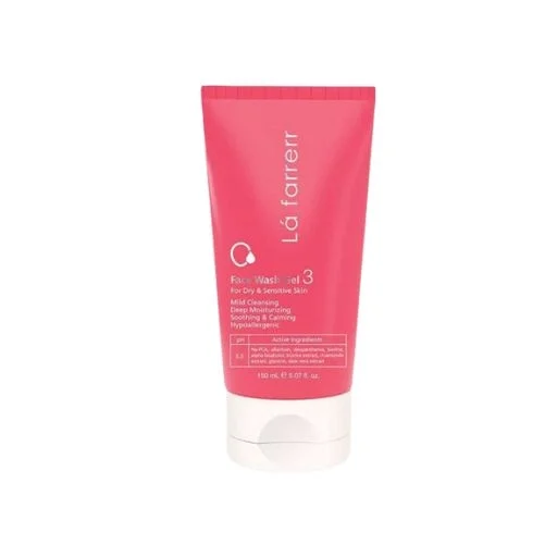 ژل شستشوی صورت لافارر مناسب پوست خشک و حساس – کد 3، حجم 150 میلی‌لیتر