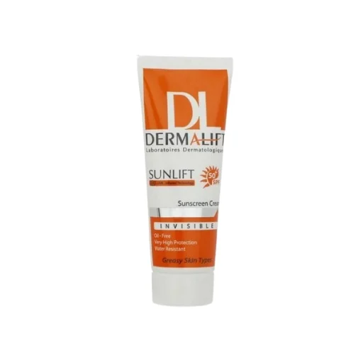 کرم ضد آفتاب بدون رنگ درمالیفت SPF50 محافظ UVAUVB ضد آب مناسب پوست چرب