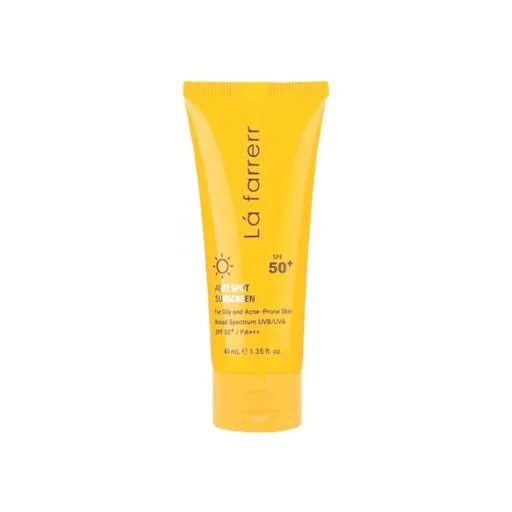 کرم ضد آفتاب و ضد لک فاقد چربی SPF50 لافارر مناسب پوست چرب و مستعد آکنه حجم 40 میلی لیتر – بی رنگ